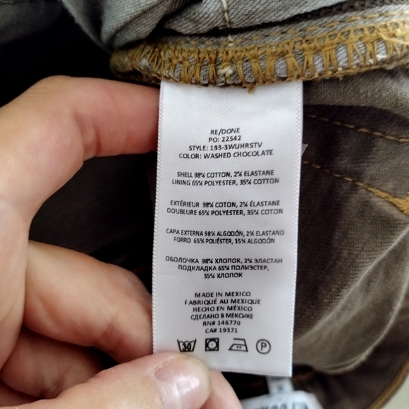 re/done 70s High-Rise Stove Pipe Jeans in washed chocolate sz 29 - Picture 10 of 10